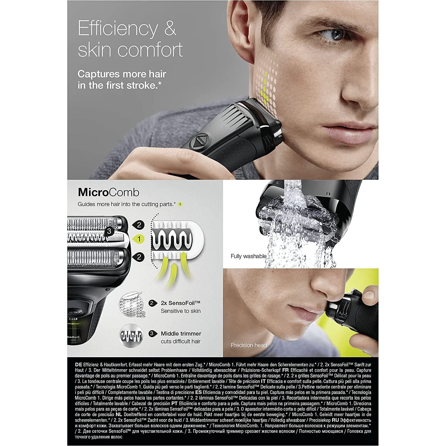 Braun Series 3 ProSkin Electric Shaver, Electric Razor for Men With Pop Up Precision Trimmer, Cordless, Wet & Dry, Gifts For Men, UK 2 Pin Plug, 3020s, Black Razor - Gadcet.com