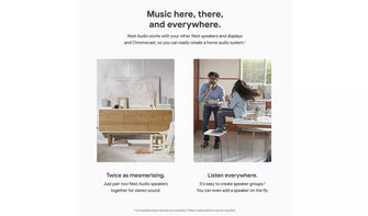 Buy Google,Google Nest Audio Smart Speaker - Chalk - Gadcet.com | UK | London | Scotland | Wales| Ireland | Near Me | Cheap | Pay In 3 | Speakers