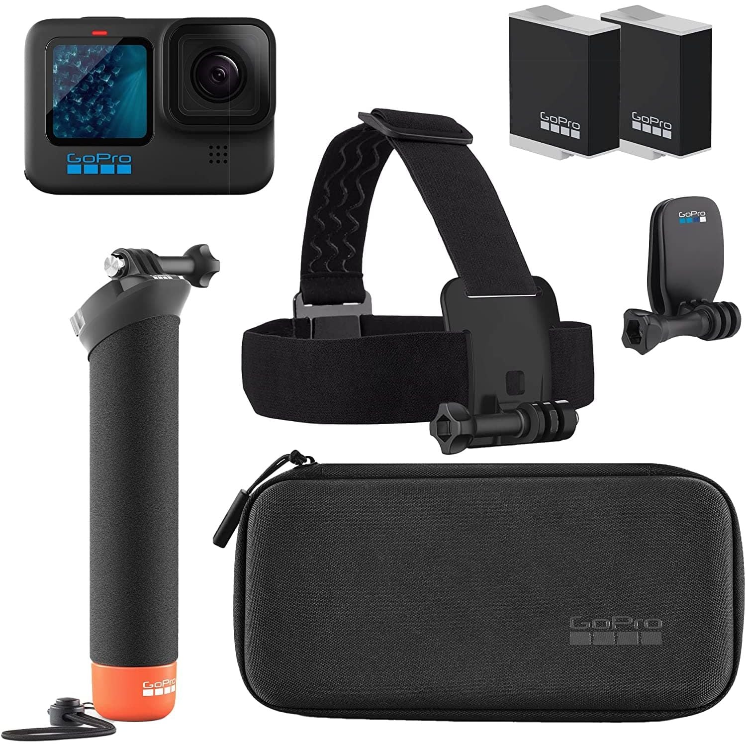 GoPro HERO11 Black Accessory Bundle - Includes Extra Enduro Battery (2 Total), The Handler (Floating Hand Grip), Headstrap + Quick Clip, and Carrying Case - Gadcet.com