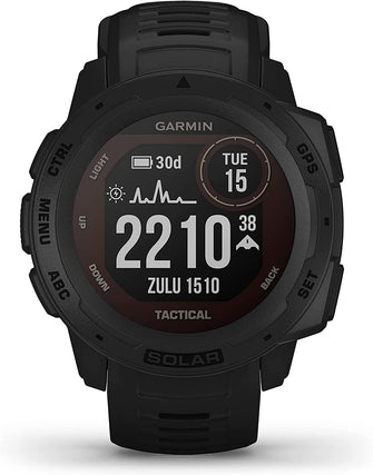 Garmin Instinct Solar Tactical, Solar-powered Rugged Outdoor Smartwatch with Tactical Features, Built-in Sports Apps and Health Monitoring, Black - Gadcet.com