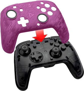 PDP Gaming Faceoff Deluxe+ Wired Switch Pro Controller - Purple Camo - Officially Licensed by Nintendo - Customizable buttons and paddles - Ergonomic Controllers - Gadcet.com