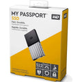 Buy WD,Western Digital WD My Passport Portable SSD 512GB, Black/Silver - Gadcet.com | UK | London | Scotland | Wales| Ireland | Near Me | Cheap | Pay In 3 | Hard Drives