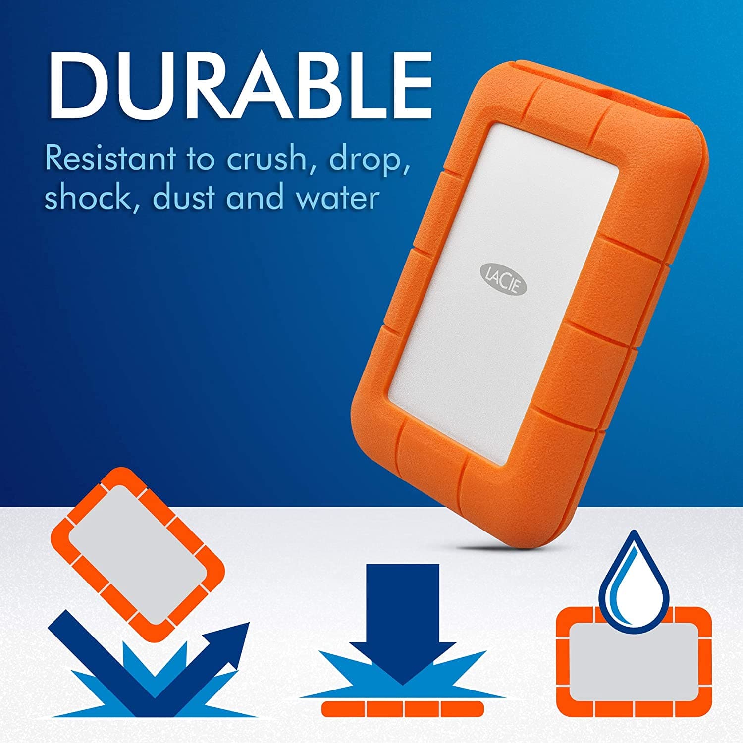 LaCie Rugged USB-C , 2TB , Portable External Hard Drive - Gadcet.com