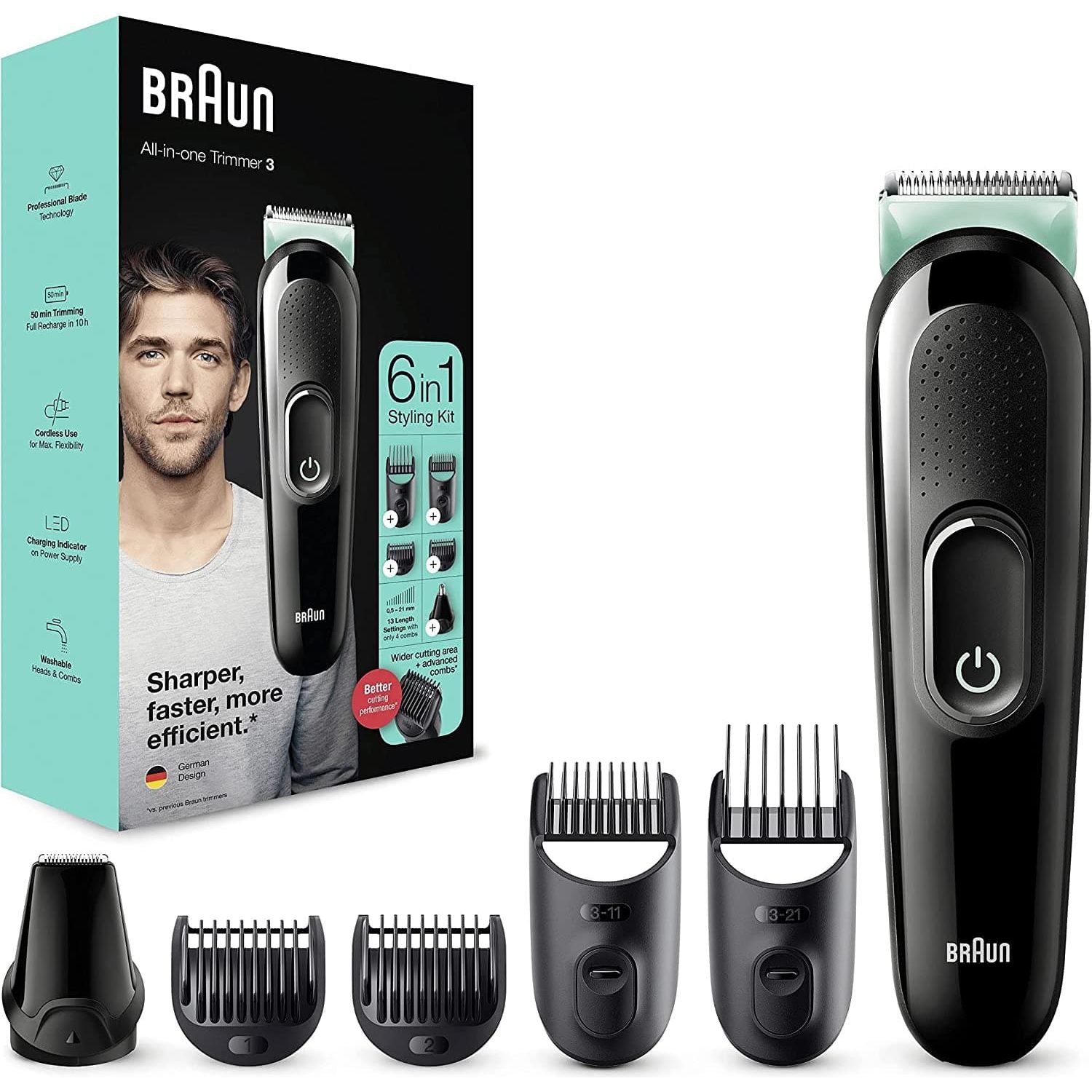 Braun,Braun MGK7220 10-in-1 Beard Trimmer Set - Silver and Grey - Gadcet.com