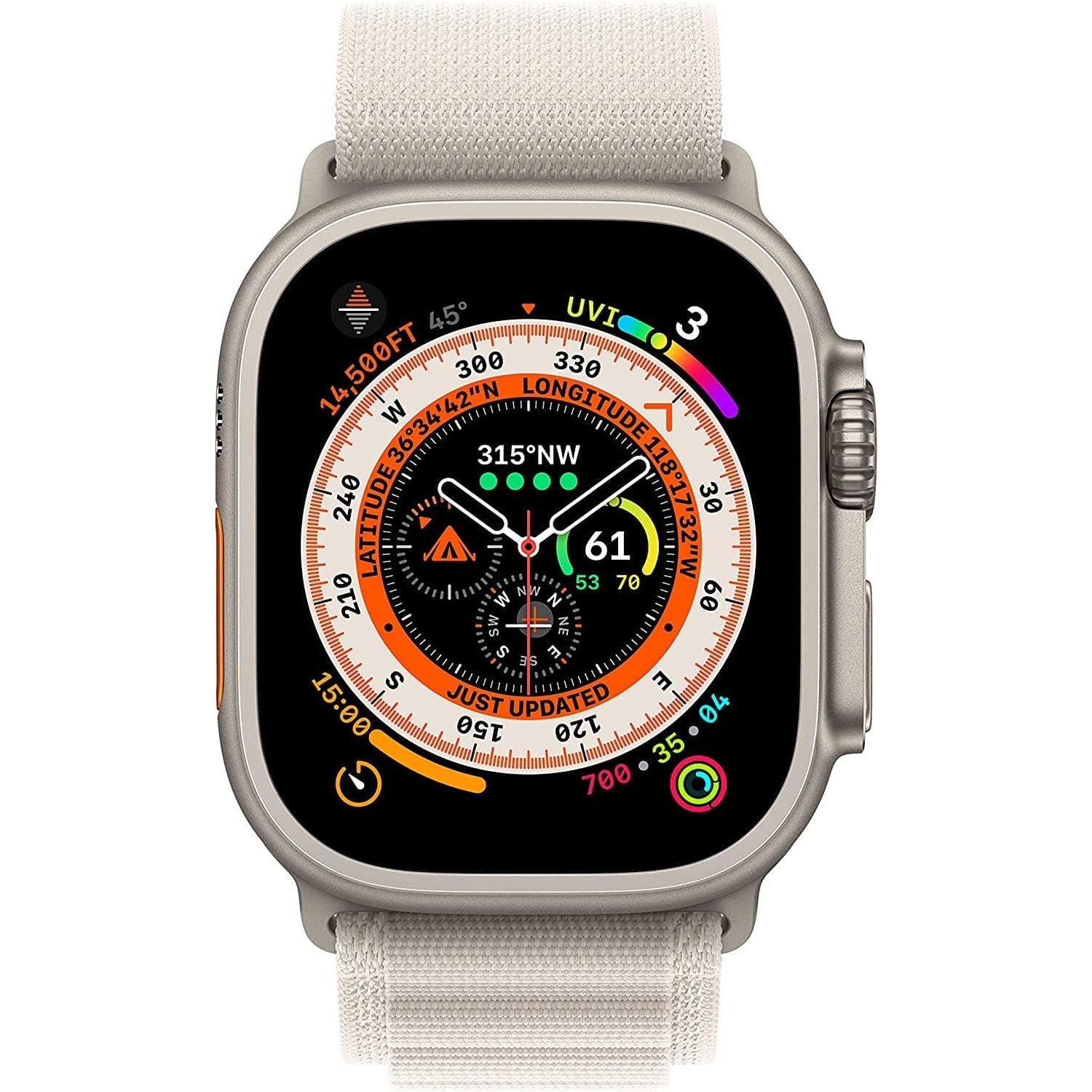 Apple,Apple Watch Ultra (GPS + Cellular), 49mm Titanium Case with Starlight Alpine Loop - Gadcet.com