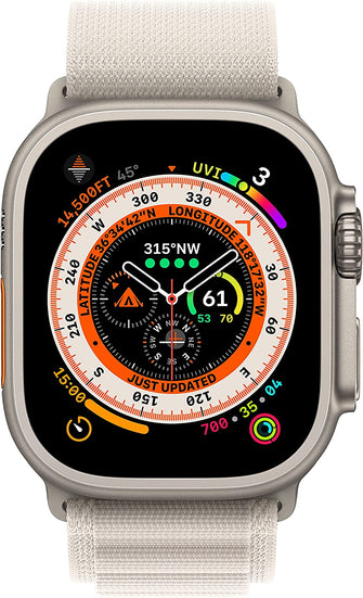 Apple,Apple Watch Ultra (GPS + Cellular), 49mm Titanium Case with Starlight Alpine Loop - Gadcet.com