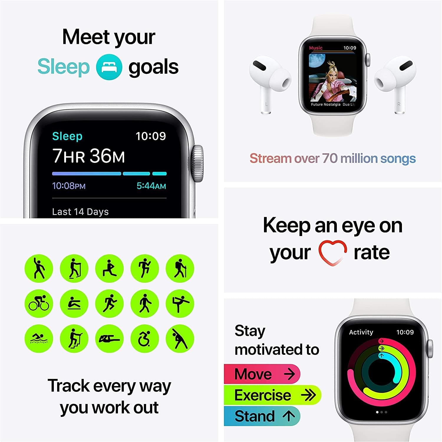 Buy Apple,Apple Watch SE GPS 44mm S Grey Alu Case/Midnight Sport Band - Gadcet.com | UK | London | Scotland | Wales| Ireland | Near Me | Cheap | Pay In 3 | Watches