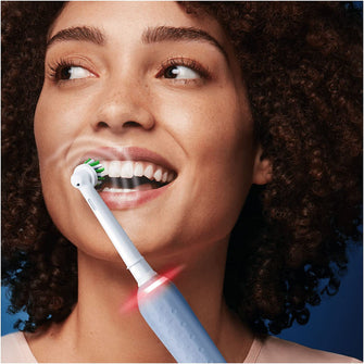 Oral-B,Oral-B Pro 3 Electric Toothbrush with Smart Pressure Sensor, 1 Cross Action Toothbrush Head, 3 Modes with Teeth Whitening -Blue - Gadcet.com