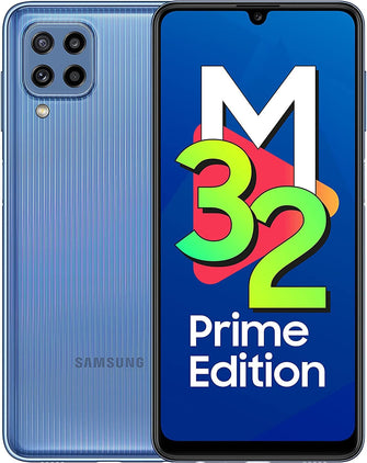 Samsung,Samsung Galaxy M32 Prime Edition 4G 4GB RAM, 64GB Storage, Dual SIM, Light Blue - Unlocked - International Model - Gadcet.com