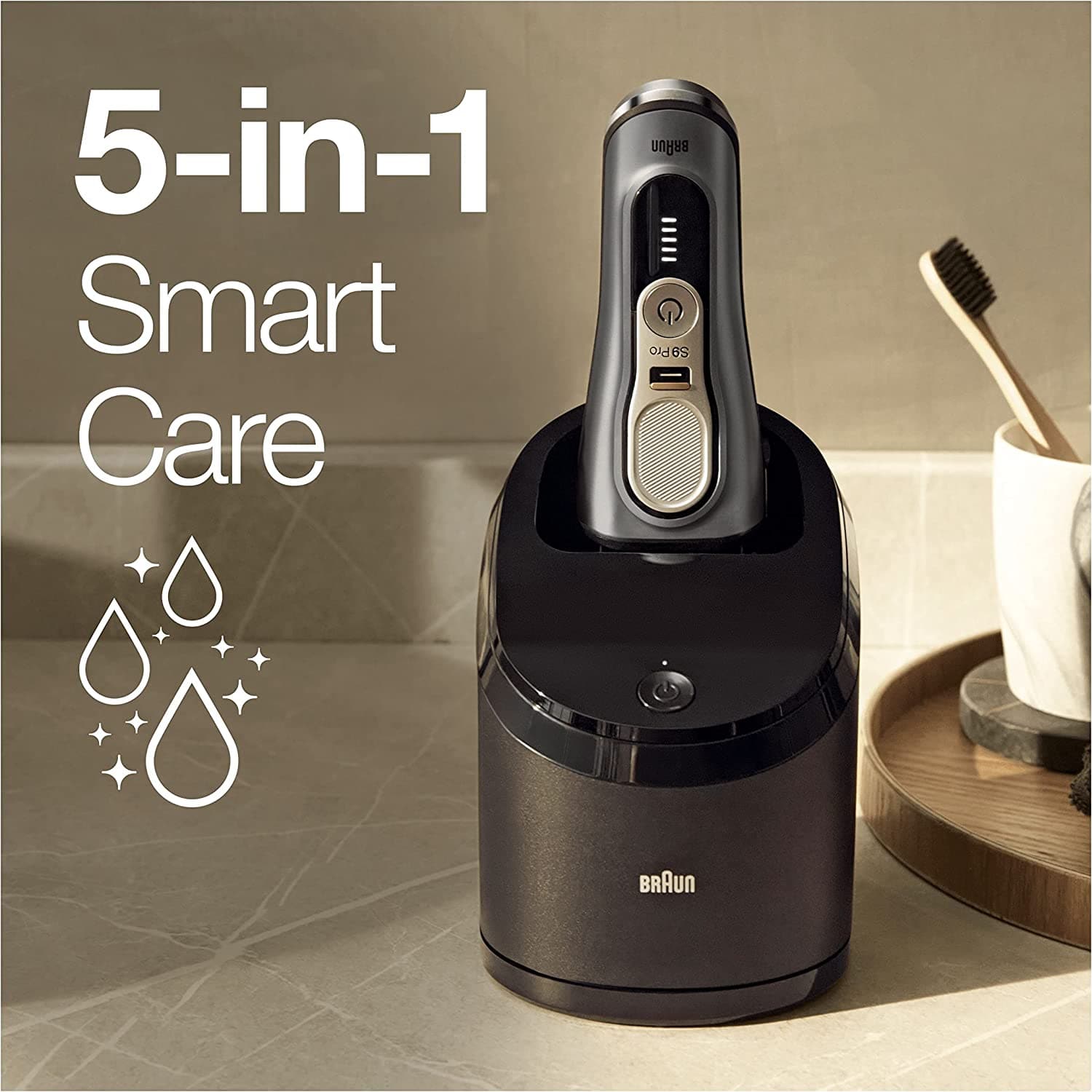 Braun Series 9 Pro Electric Shaver With 4+1 Head, ProLift Trimmer, 5-in-1 SmartCare Center & Leather Travel Case, UK 2 Pin Plug, 9465cc, Silver - Gadcet.com