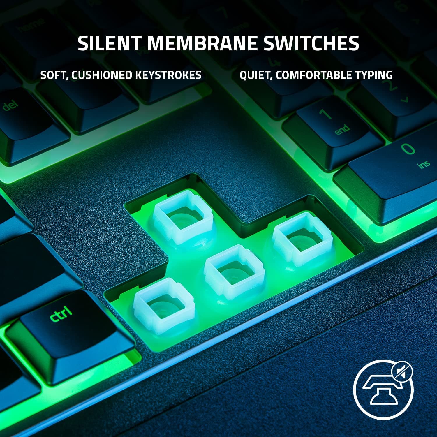 Razer,Razer Ornata V3 X - Low-profile membrane Keyboard Chroma RGB (Hybrid Membrane Switch, Ergonomic Wrist Rest) UK Layout | Black - Gadcet.com