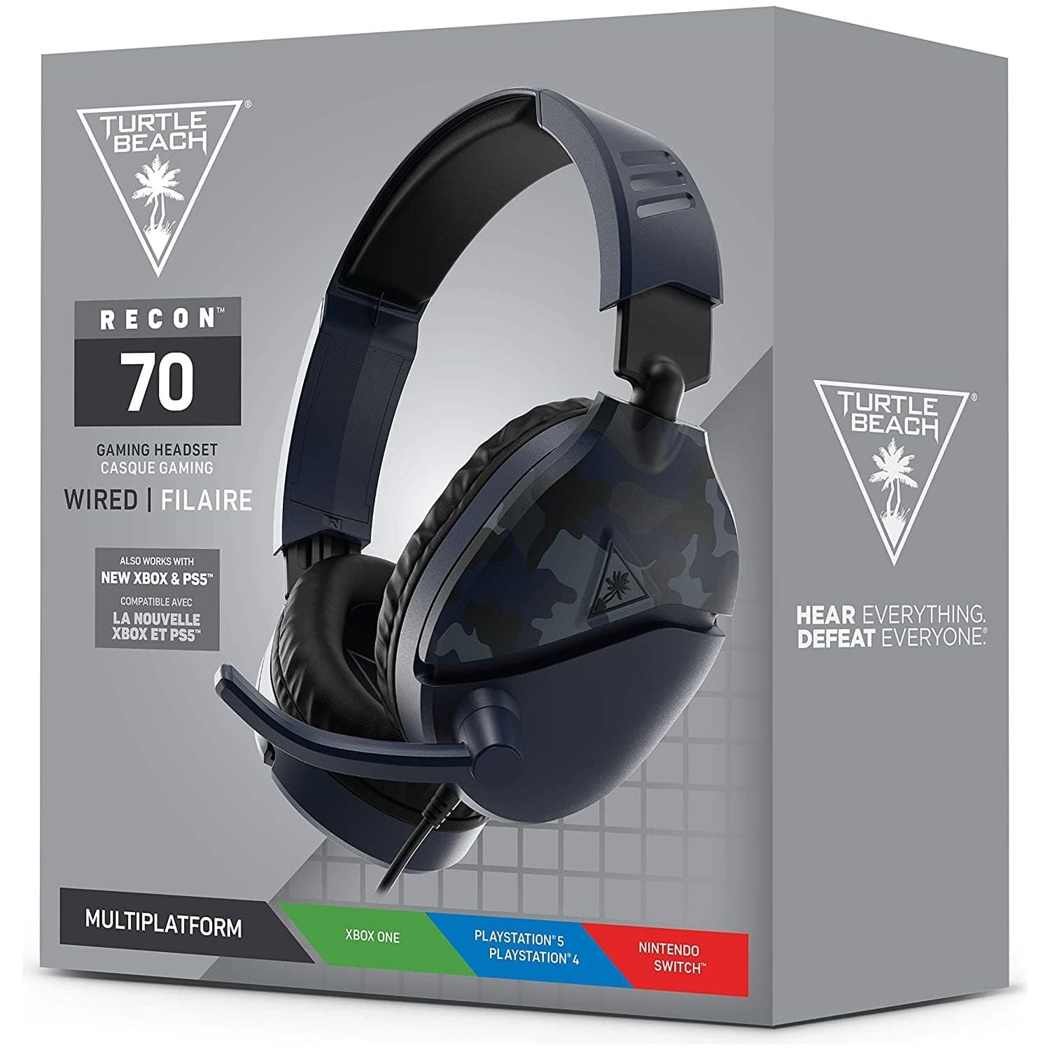 Turtle Beach Recon 70 Camo Blue Gaming Headset for PS5, PS4, Xbox