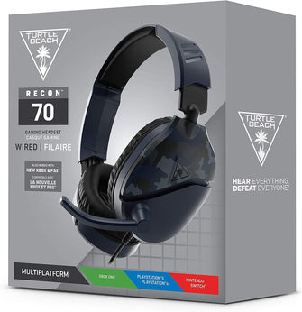 Turtle Beach Recon 70 Camo Blue Gaming Headset for PS5, PS4, Xbox Series X|S, Xbox One, Nintendo Switch & PC - Gadcet.com