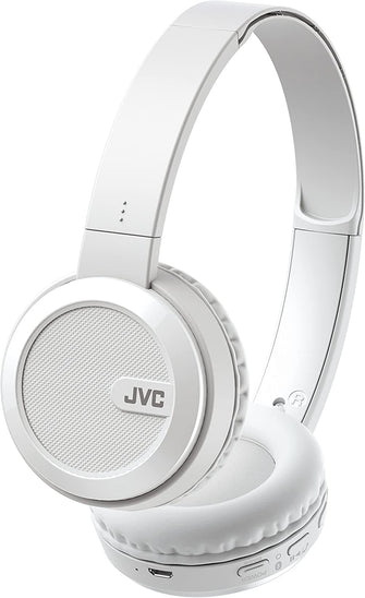 Gadcet.com,JVC S40BT On Ear Bluetooth Wireless Foldable Headphones with Dynamic Deep Bass Boost - White - Gadcet.com
