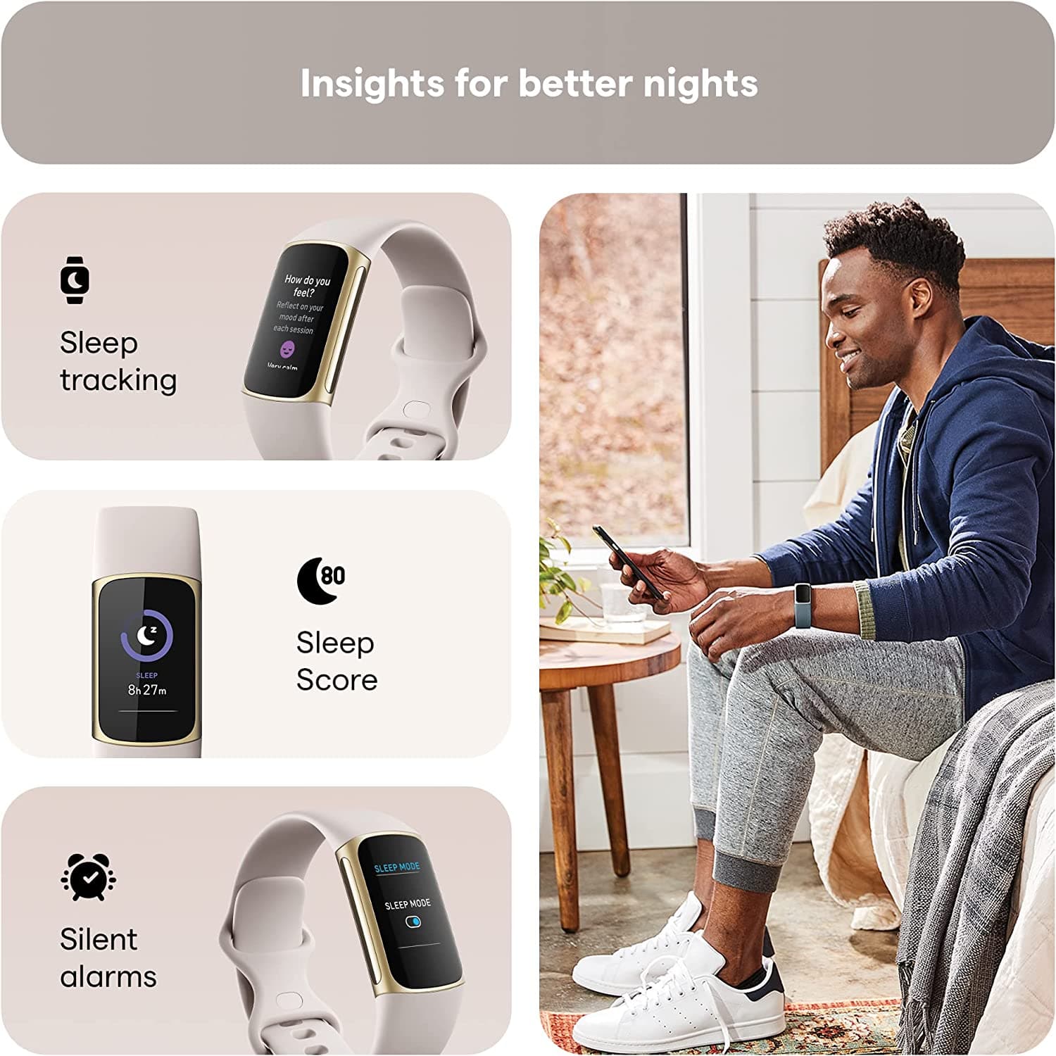 Fitbit Charge 5 Fitness Tracker - Gold / White - Gadcet.com
