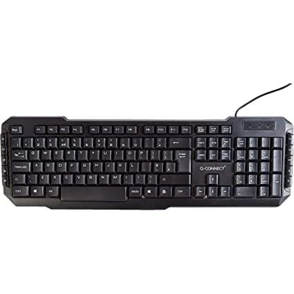 Q-Connect Ergonomic Wired Keyboard Black KF00779