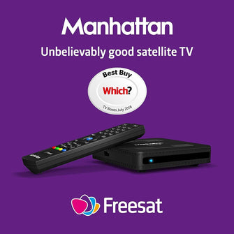 Buy Manhattan,Manhattan SX Freesat HD Box, Black - Gadcet.com | UK | London | Scotland | Wales| Ireland | Near Me | Cheap | Pay In 3 | TV Converter Boxes