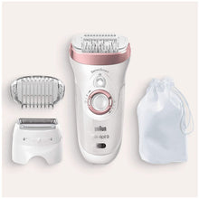 Braun Silk-épil 9 Epilator, With Shaver & Trimmer Head, Shave, Trim & Epilate For Long-Lasting Smooth Skin, Provides Smooth Skin For Weeks, 100% Waterproof, 2 Pin Bathroom Plug, 9-720, White/Pink - Gadcet.com
