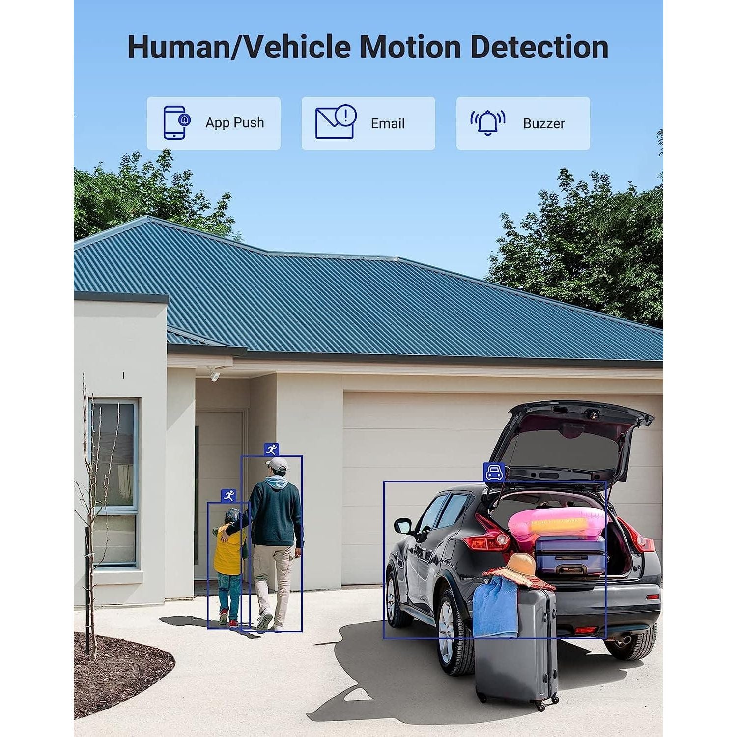 Buy ANNKE,ANNKE E200 Outdoor Security System - 8 Channel 3K Lite H.265+ DVR with 1TB HDD, 4x 1080P Cameras, Smart Human & Vehicle Detection, Email & APP Alerts - Gadcet UK | UK | London | Scotland | Wales| Ireland | Near Me | Cheap | Pay In 3 | Security Monitors & Recorders