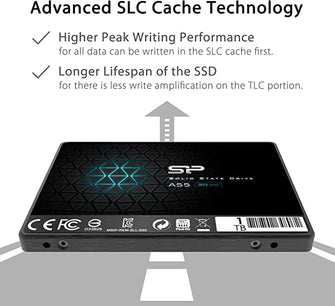 Silicon Power-512GB SSD 3D NAND A55 SLC Cache Performance Boost SATA III 2.5" 7mm (0.28") Internal Solid State Drive