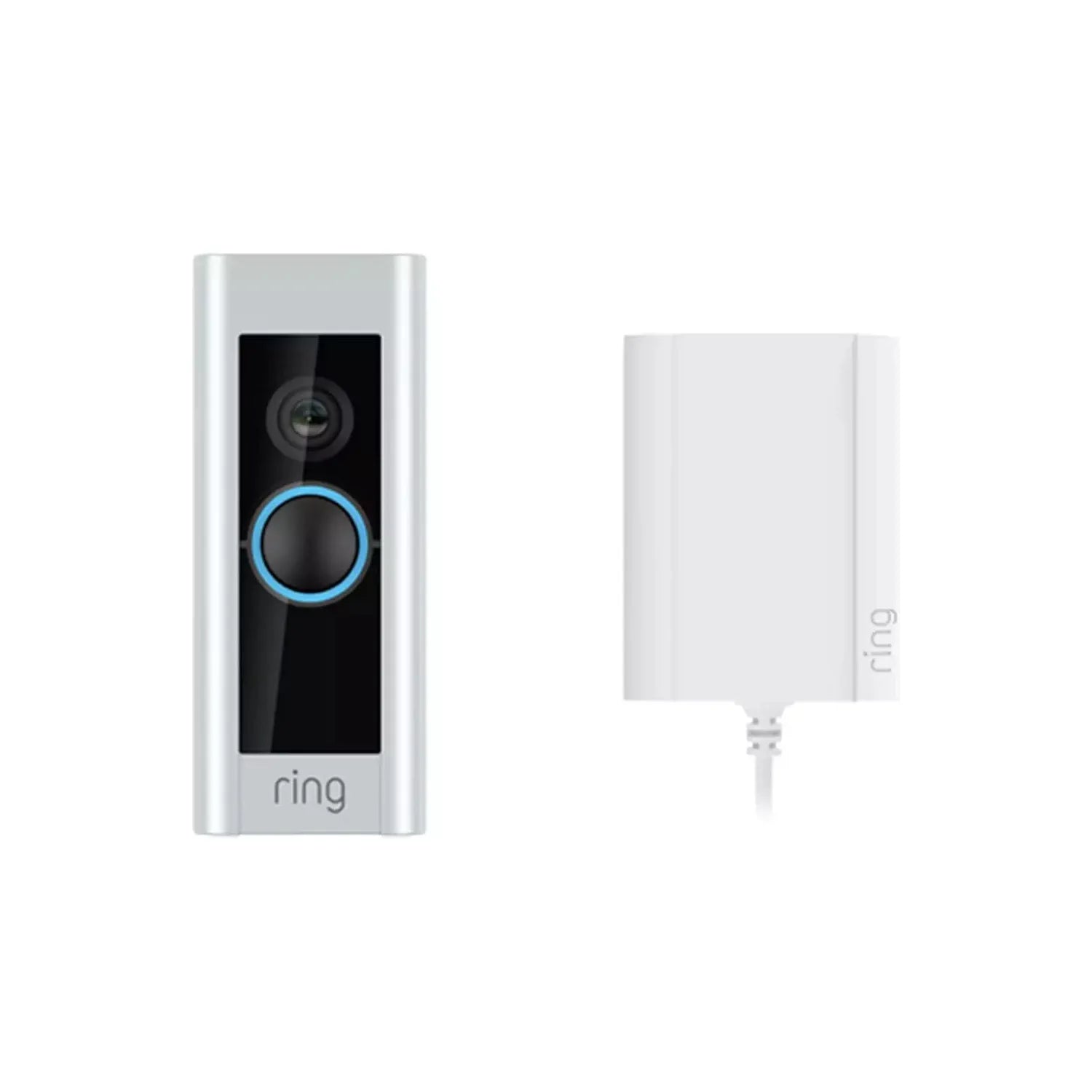 Ring Smart Video Doorbell Pro With Plug In Adaptor - Silver