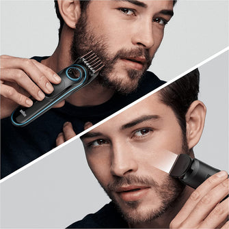Braun,Braun Beard Trimmer Series 3 & Hair Clippers with Gillette Fusion5 ProGlide Razor, 39 Length Settings, BT3240, Black/Blue - Gadcet.com