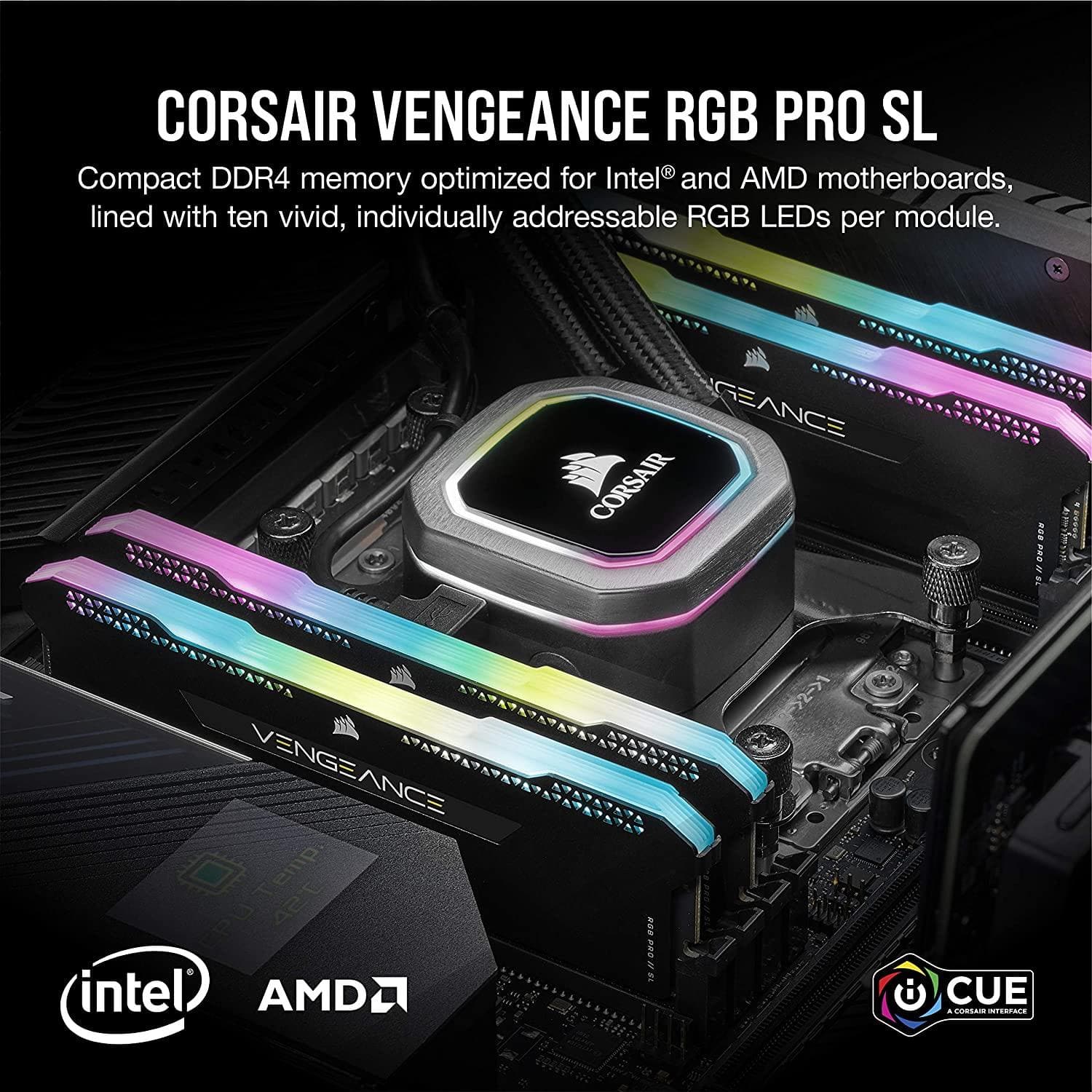 Buy Corsair,Corsair Vengeance RGB PRO SL 16 GB (2x8 GB) DDR4 3600 MHz C18, Illuminated Desktop Memory Kit (10 Individually Addressable RGB LEDs, Optimised for Bandwidth and Response Times), Black - Gadcet.com | UK | London | Scotland | Wales| Ireland | Near Me | Cheap | Pay In 3 | RAM