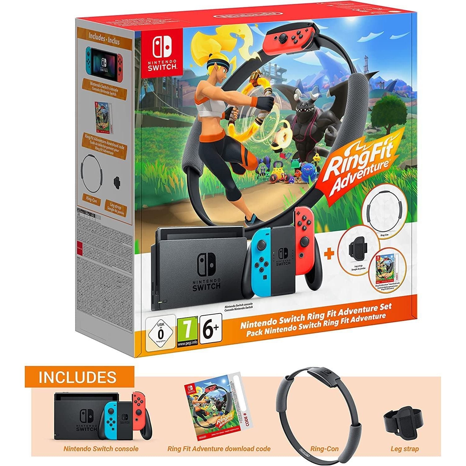 Buy Nintendo,Nintendo Switch Neon Red/Neon Blue with Ring Fit Adventure & Switch Joy-Con Wheel Accessory Pair - Gadcet.com | UK | London | Scotland | Wales| Ireland | Near Me | Cheap | Pay In 3 | Video Game Consoles