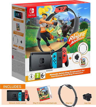 Buy Nintendo,Nintendo Switch Neon Red/Neon Blue with Ring Fit Adventure & Switch Joy-Con Wheel Accessory Pair - Gadcet.com | UK | London | Scotland | Wales| Ireland | Near Me | Cheap | Pay In 3 | Video Game Consoles