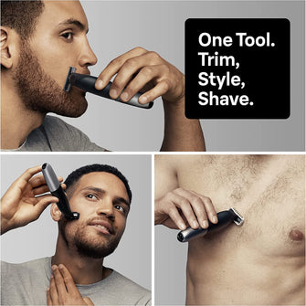 Braun Series XT5 One Blade Hybrid Beard & Stubble Trimmer, Electric Shaver for Men, Body Groomer for Manscaping With Travel Pouch, Gifts For Men, XT5200, Black Razor (2 pin UK plug)