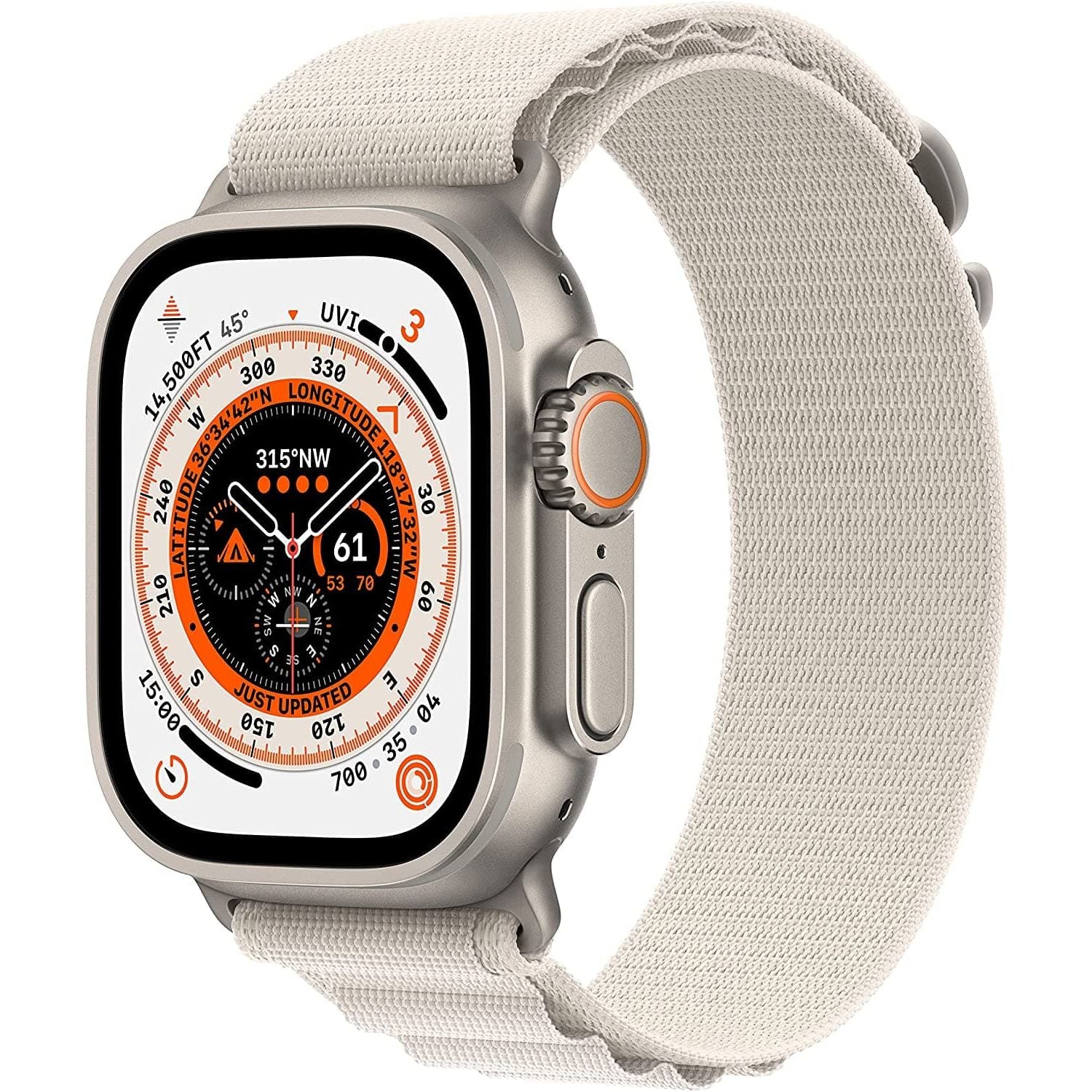 Apple,Apple Watch Ultra (GPS + Cellular), 49mm Titanium Case with Starlight Alpine Loop - Gadcet.com