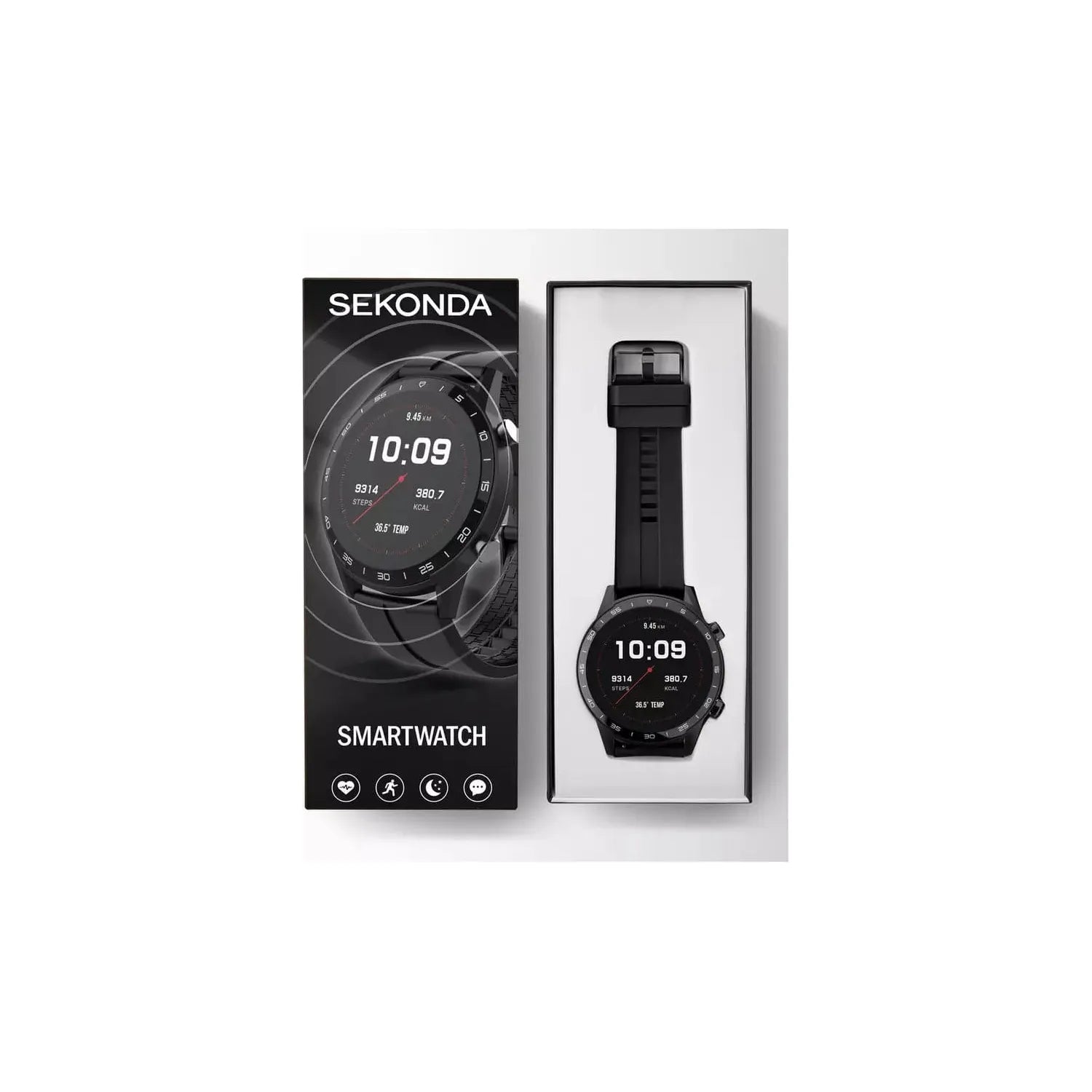 Buy Sekonda,Sekonda Black Silicone Strap Smart Watch - Gadcet.com | UK | London | Scotland | Wales| Ireland | Near Me | Cheap | Pay In 3 | 