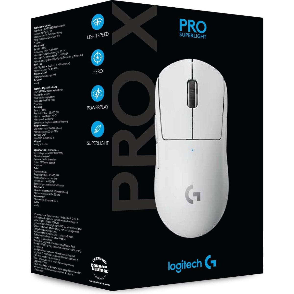Logitech Pro X Superlight Wireless Mouse - White - Gadcet.com