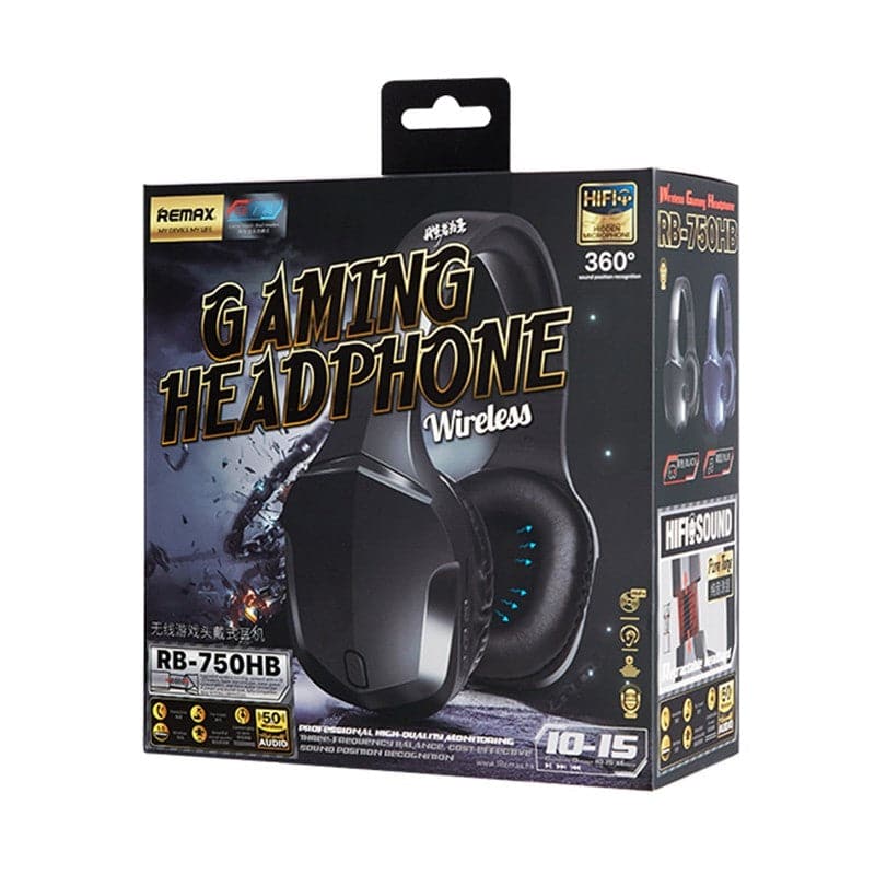 Remax,REMAX RB-750HB Wireless Gaming Bluetooth V5.0 Headphone (Black) - Gadcet.com