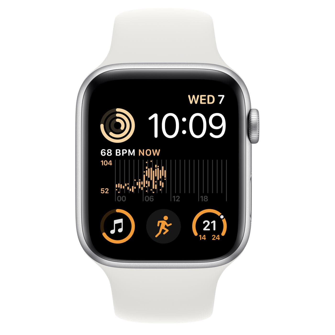 Apple,Apple Watch SE Cellular - Silver with White Sports Band, 44 mm - MNQ23B/A - Gadcet.com
