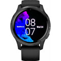 Garmin,Garmin Venu Slate Stainless Steel Bezel with Black Case and Silicone Band - Gadcet.com