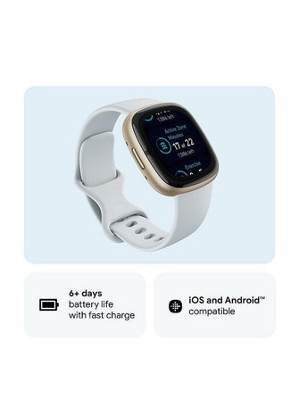 Fitbit,Fitbit Sense 2 Smart Watch - Blue Mist/ Soft Gold - Gadcet.com