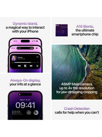 Apple iPhone 14 Pro 5G 256GB, Deep Purple - Unlocked