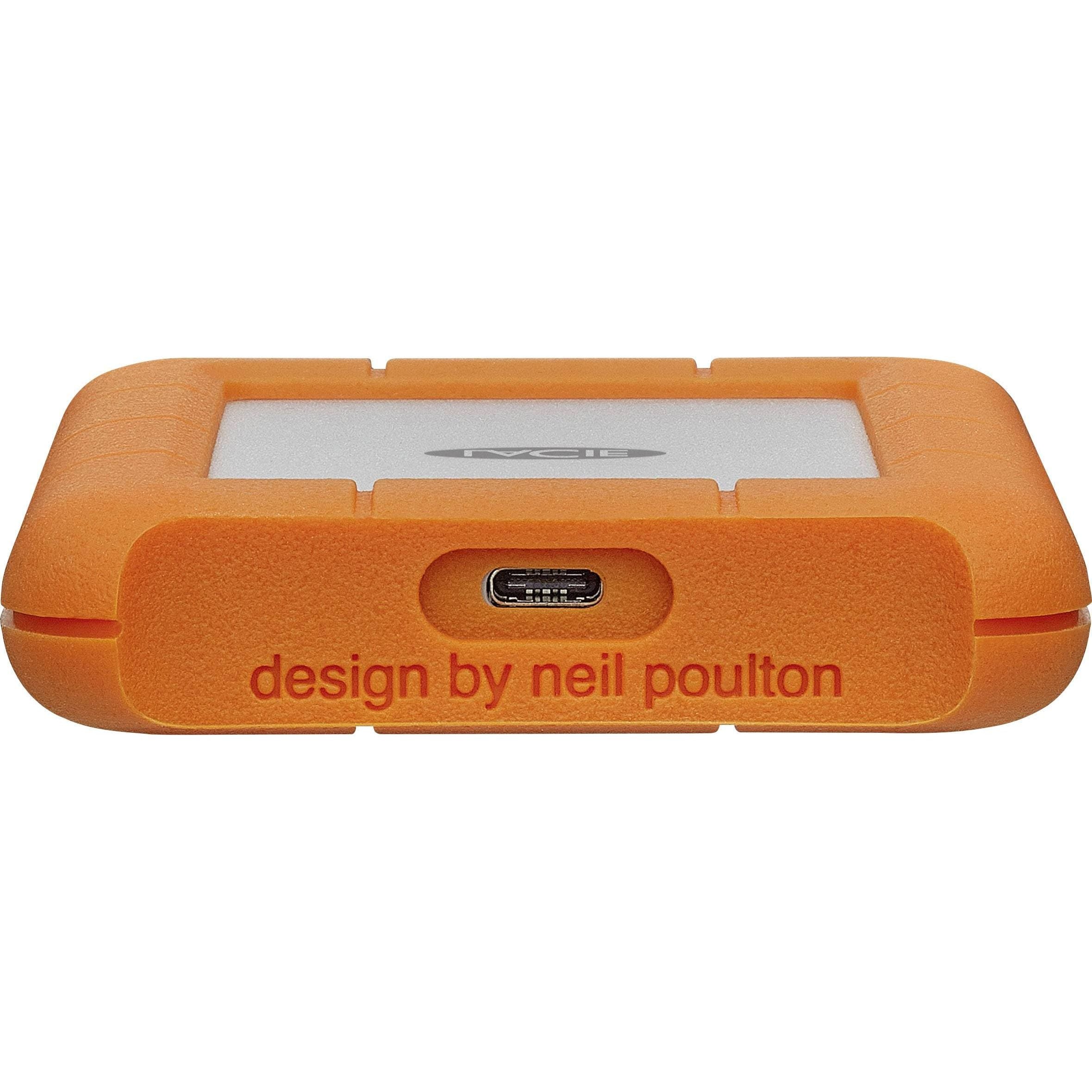 LaCie Rugged 1 TB 2.5" external hard drive USB-C® Silver, Orange STFR1000800