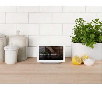 Buy Google,GOOGLE Nest Hub - Chalk (Hands free help at home) - Gadcet.com | UK | London | Scotland | Wales| Ireland | Near Me | Cheap | Pay In 3 | Speakers