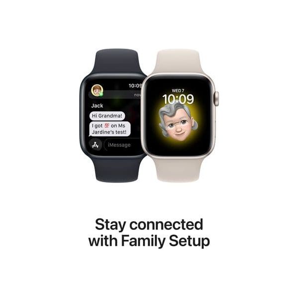 Apple Watch SE Cellular - Silver with White Sports Band, 44 mm - MNQ23B/A