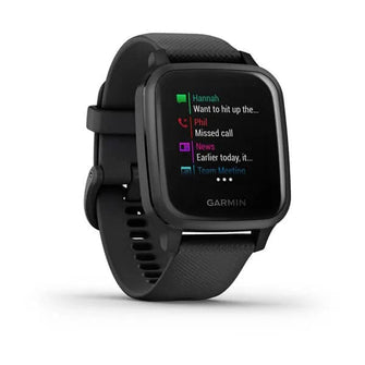 Garmin Venu Sq Music Edition Slate Aluminium Bezel with Black Case and Silicone Band