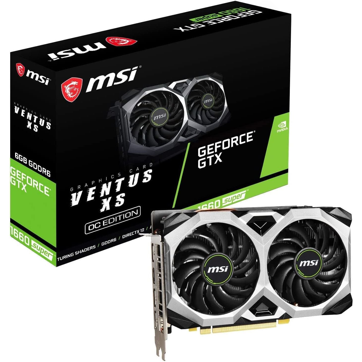 MSI GeForce GTX 1660 SUPER VENTUS XS OC Gaming Graphics Card - 6GB GDDR6, 1815MHz, PCI Express x16 3.0, 192-bit, 3x DP, HDMI 2.0b