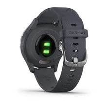 vívomove® 3S Silver stainless steel bezel with granite blue case and silicone band