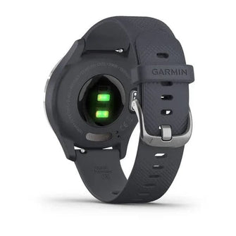 vívomove® 3S Silver stainless steel bezel with granite blue case and silicone band