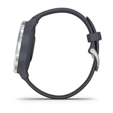vívomove® 3S Silver stainless steel bezel with granite blue case and silicone band