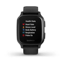 Garmin Venu Sq Music Edition Slate Aluminium Bezel with Black Case and Silicone Band