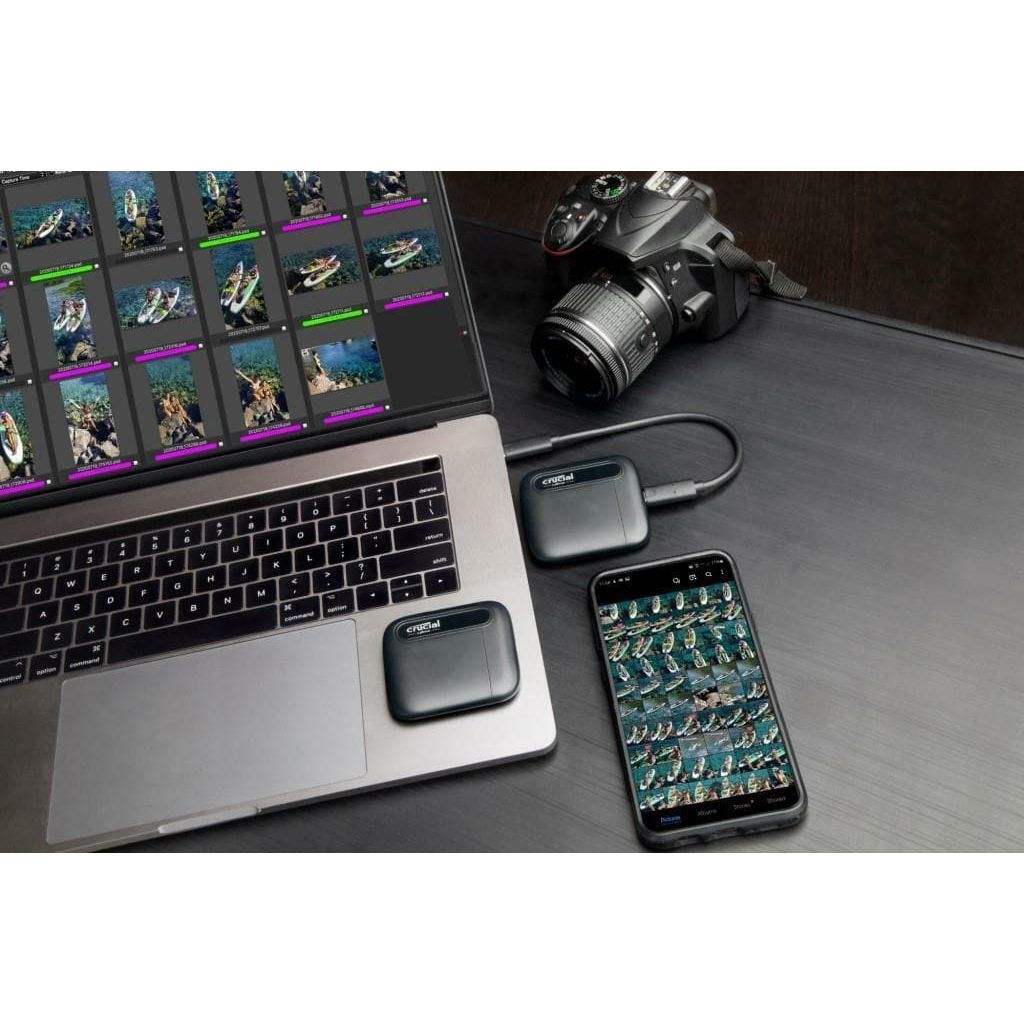 Crucial X6 2TB Portable SSD - Up to 800MB/s - PC and Mac - USB 3.2 USB-C External Solid State Drive - CT2000X6SSD9