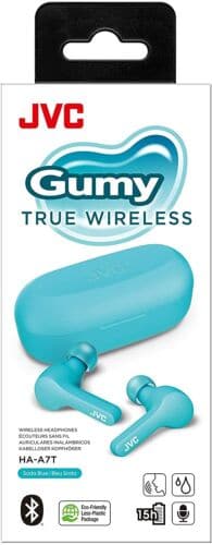 JVC Gumy HA-A7T In-Ear True Wireless Personal Earbuds - Soda Blue